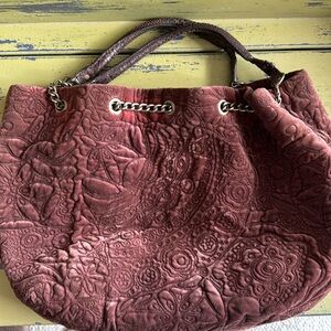 BCBG Brown Velvet Purse